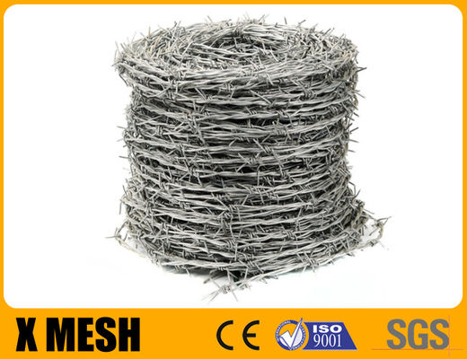 Galvanized Barbed Wire With Four Barb Type Reverse Twist High Tensile For Military Security