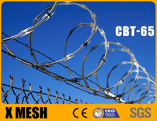 CBT 65 Type Concertina Wire With SUS 304 Material 0.5mm Thickness For Security Fence