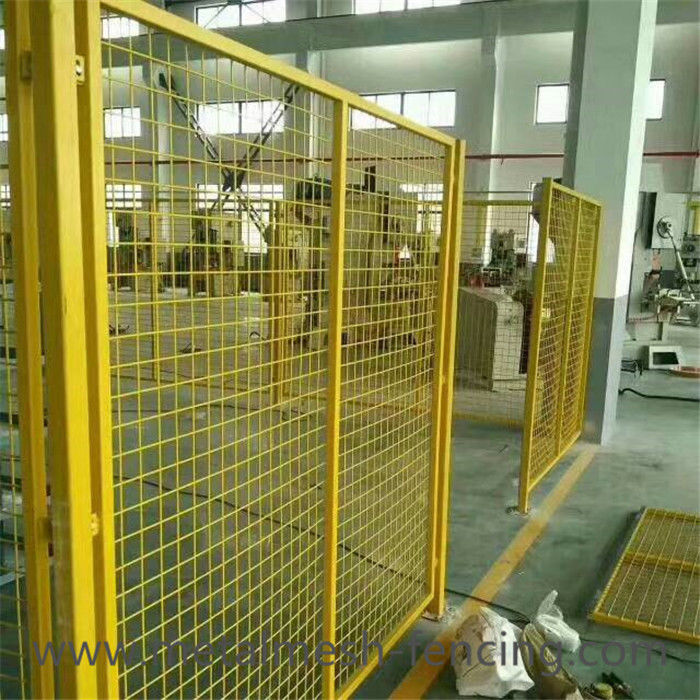 Yellow Color Welded Workshop Metal Fence / Warehouse Isolation Fence
