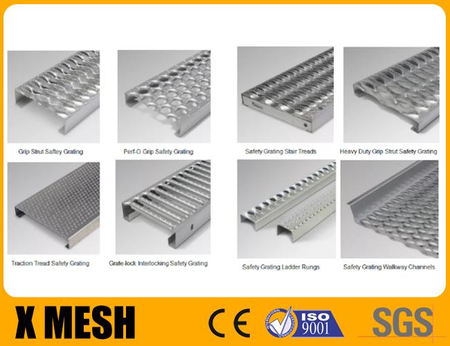 Traction Aluminum Bar Galvanized Steel Grating Stair Treads Perforated