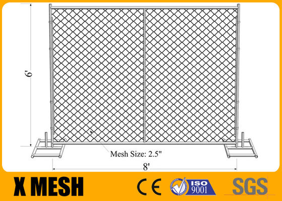 Hot Dipped Galvanized Chain Link Mesh Fencing Od 32mm Wire 3.0mm Crowd Control