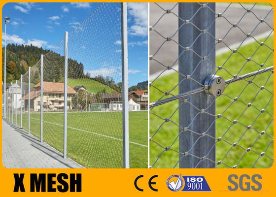 Diamond Shape Firm Stable  2mm Wire Rope Netting Rust Resistance