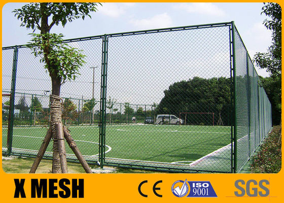 6m Height Soccer Filed Chain Link Mesh Fencing PVC Coated Chain Link Fence