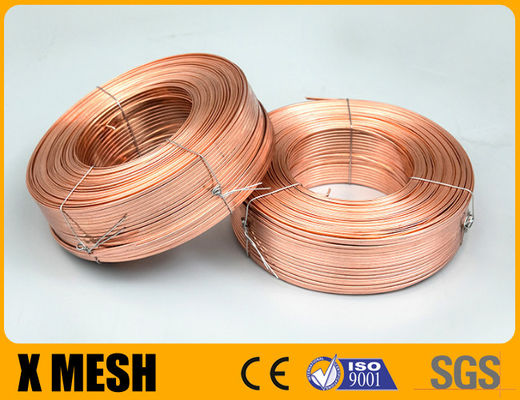 Copper Coated Flat Stitching Wire 2.1mm By 0.82mm Size For Corrugated Carton Boxes