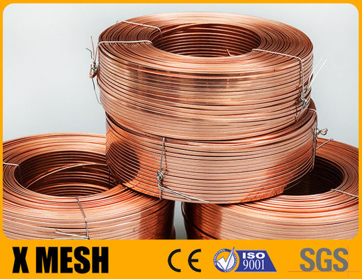 2.25x0.5mm Copper Coated Flat Stitching Wire Electro Galvanized For Carton Machine