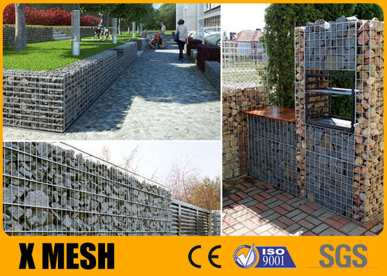 Square Hole Welded Gabion Wire Mesh Baskets Galvanized Steel 2x1x1m Retaining Wall