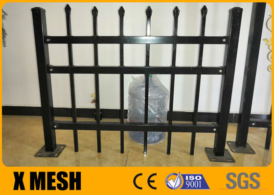 ASTM F2589 Black Metal Ornamental Steel Fence 52 Inches