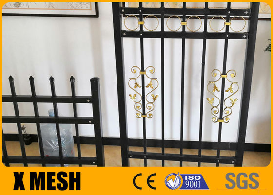 6'' Picket Top Security Metal Fencing Pvc Coated ASTM F2589