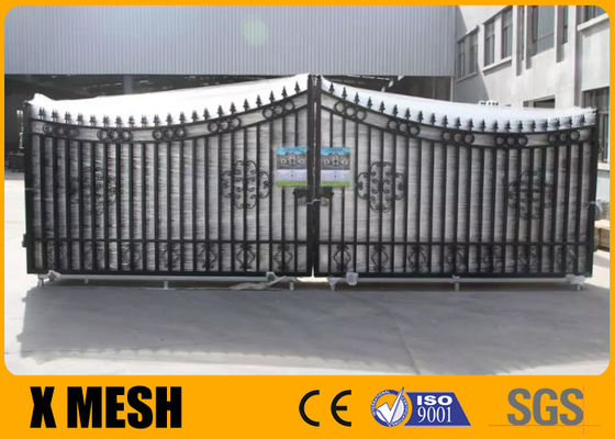 Crimped Top Security Metal Fencing X MESH Ornamental Aluminum Gates