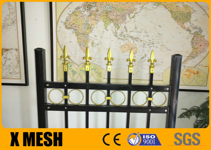 Spacing 3.75'' High Security Wrought Iron Ornamental Fences ODM