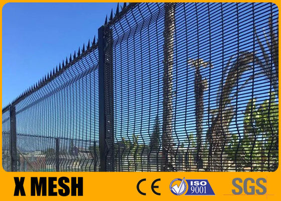 Metal Black Color 358 Anti Climb Fence Panels For Prisons