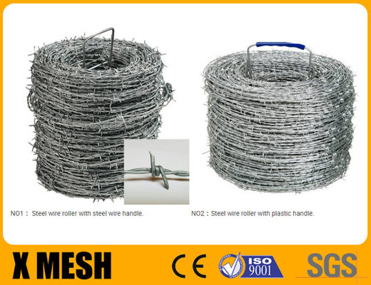 Galvanized Barbed Wire With Four Barb Type Reverse Twist High Tensile For Military Security