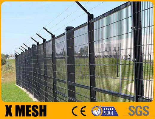 Powder Coated High Security 358 Wire Mesh Fence With 12.7mm X 76.2mm For Airport