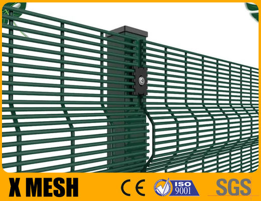 Green Powder Coated Clear View Fence Anti Climb 358 With 4mm Wire Diameter For Garden