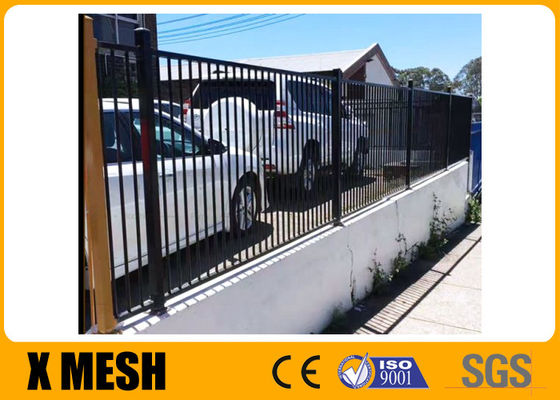 W 96'' H 72'' Decorative Metal Fences For itary Base 3 Rail