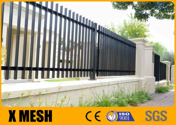 W 96'' H 72'' Decorative Metal Fences For itary Base 3 Rail