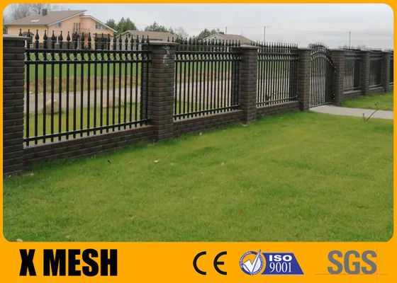 itary Bases Cross Resistance Ornamental Garden Gates Black Color Vinyl Coated 3.0m High